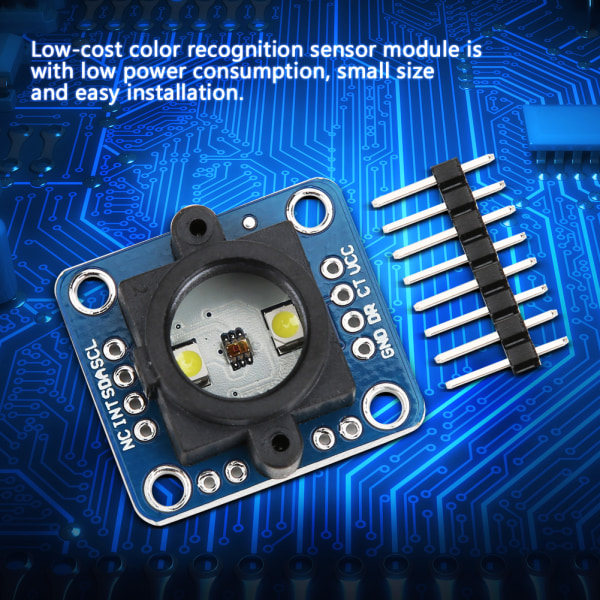 Färgigenkänningssensor Elektriskt tillbehör Kretskort Justerbar LED-ljusstyrka TCS34725