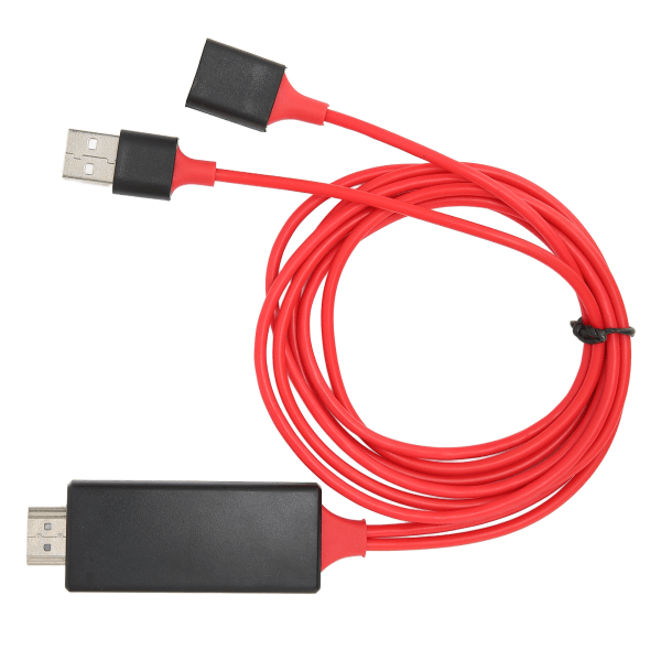 HDTV Kabel Adapter 1080P HD Multimedia Interface Kabel Adapter för IPhone TV Monitor Projektor Röd