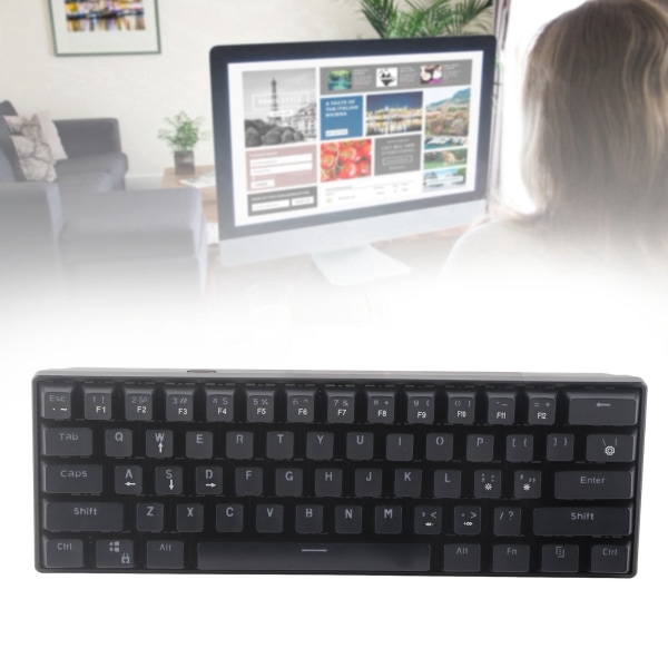 Mekaniskt tangentbord 61 tangenter Dual Mode Color Bakgrundsbelyst Gaming Universal datortillbehör