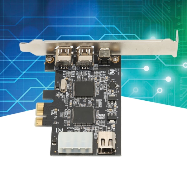Firewire-adapterkort PCIEx1 till fyra portar IEEE 1394A Adapter Riser-kort för hårddiskar Digitalkameror Scanners