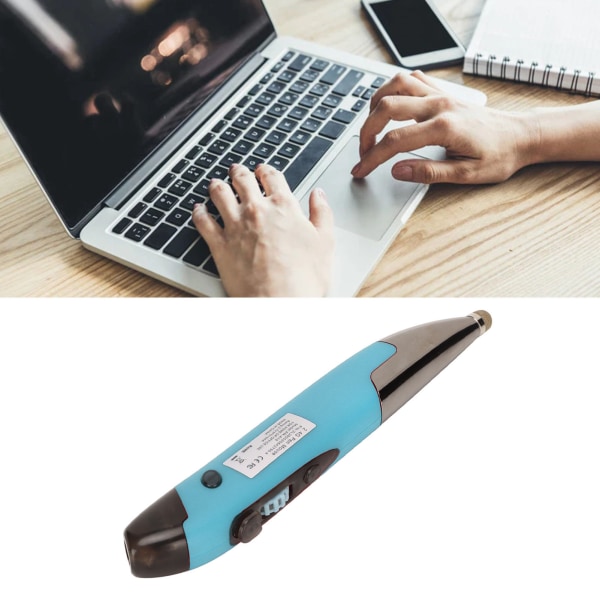 Trådlös Pen Mus Uppladdningsbar Lysande Tyst Liten Bärbar Bluetooth 2,4g Dual Mode Trådlös Pen Mus för PC Laptop Blå