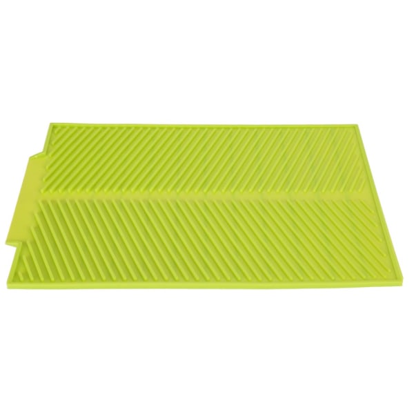 Rektangel silikon avloppsmatta Torkdiskar Pad Värmebeständig Halksäker bricka (grön)
