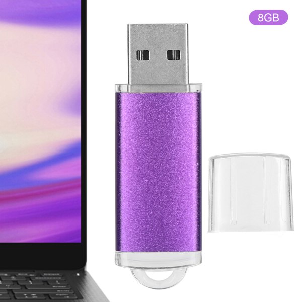 USB minne Transparent cover Lila Bärbart Memory Stick för PC Tablet8GB