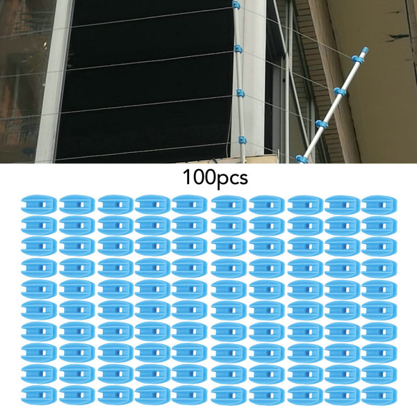 100 st Elektrisk stängselisolator väderbeständig ABS fyrkantsrörsstolpeisolator för ståltråd blå