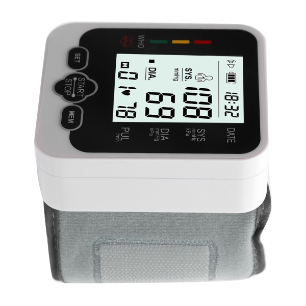 Automatisk röstsändning Handledsblodtrycksmätare LCD-skärm blodtrycksdetektor