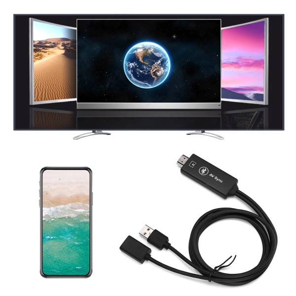 Adapterkabel Skärmspegelkabel USB till HDMI 1920 x 1080P för Android MHI / IOS 8X