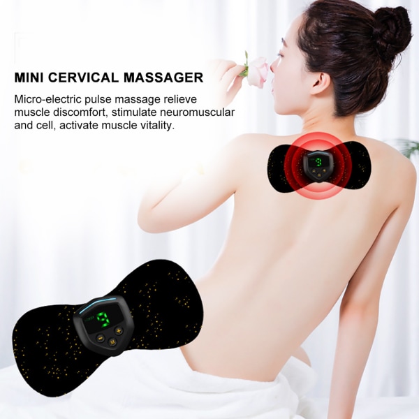 Mini Elektrisk Neck Cervical Massager Multifunktionell Axel Midja Arm Ben Massage Pad