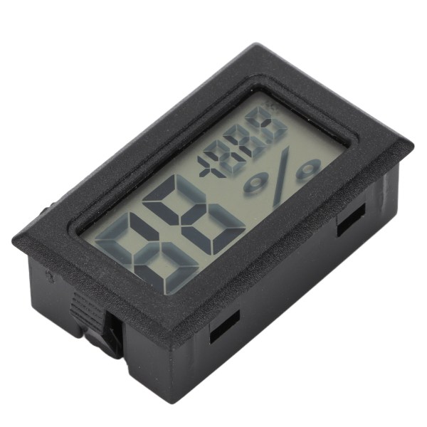Bärbar digital hygrotermometer svart elektronisk temperaturfuktighetsmätare för hemväxthuskällare