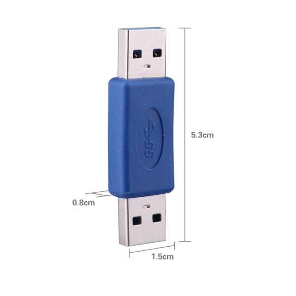 USB 3.0 Typ A hane till typ A hane MM kopplingsadapter Gender Changer Connector Pro Ny