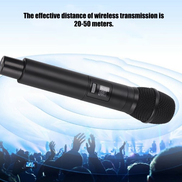 Uppladdningsbar UHF-handhållen trådlös mikrofon med stödbatteri för mini Bluetooth mottagare