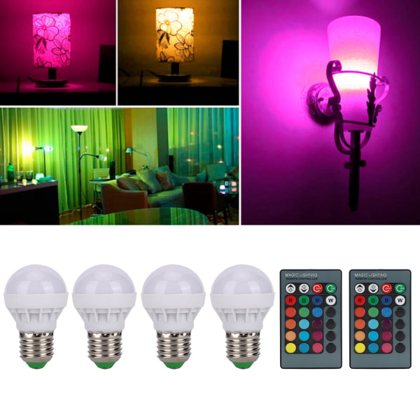 E27 RGB färgskiftande glödlampor 40W LED-lampa med fjärrkontroll för heminredning i sovrummet 85V-265V