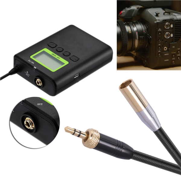 3,5 mm till Mini XLR-kabel invändig gänga guldpläterad 3-stifts stereo ljudlös ljudadaptersladd för BMPCC-videokamera