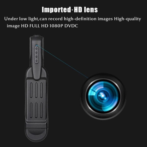 Mini Camera Pen HD 1080P Clip On Body Camera Video Recorder Bärbar Pocket Cam Bärbar Body Pen Camera