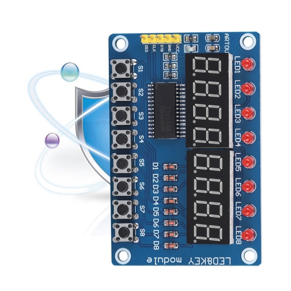 Ny 8-bitars digital LED-nyckel Digital Tube TM1638 Display Modul för Arduino AVR Authentic