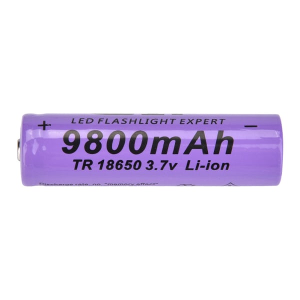 4PCS ficklampsbatteri GIF 9800mAh 18650 Uppladdningsbart batteri Lila