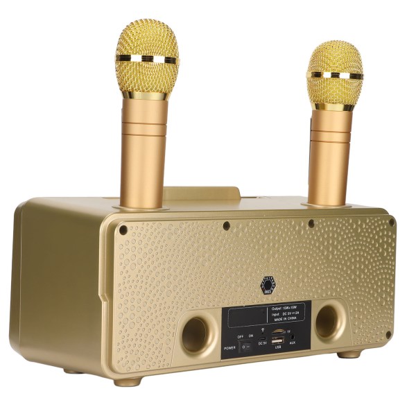 SD-309 Bluetooth -högtalare fallbeständig 100Hz till 18KHz 10m/32.8ft karaokemaskin med 2 trådlösa mikrofoner