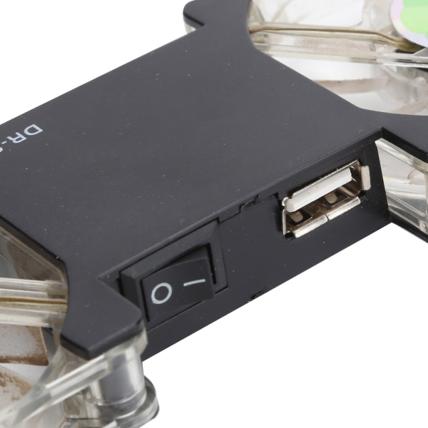 Bärbar datorkylplatta USB hopfällbar kylare Kylarställ Ljus Bärbar med Anti-Skid-fäste (Noir)