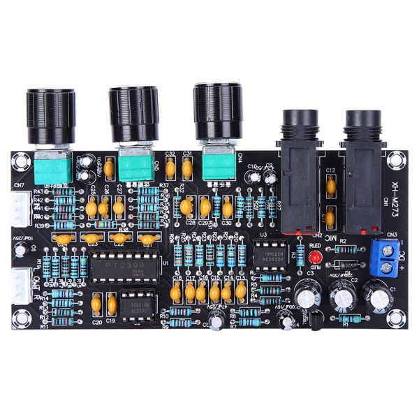 Förstärkarmodul Audio AMP Board 2&#8209;Mikrofon&#8209;ingång 2&#8209;Ljud&#8209;Channel XH&#8209;M273 DC12&#8209;24V