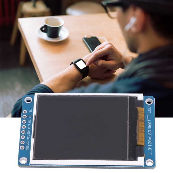 1,8 tum TFT LCD-skärm 128RGB x 160 upplösning seriellt perifert gränssnitt för Arduino