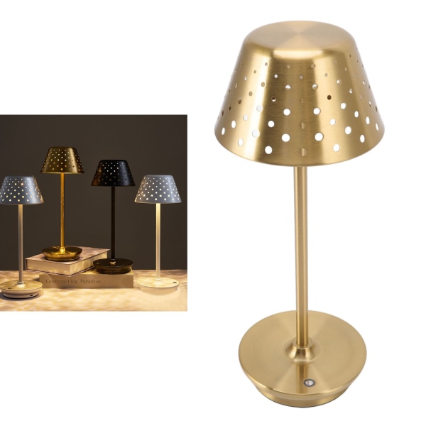 LED-bordslampa Retro Enkel sladdlös design Steglös dimning Touch Bordslampa för sovrum Barer Restauranger Guld
