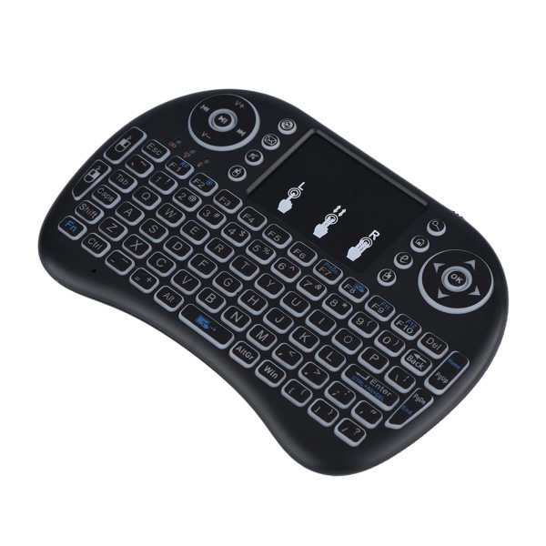 2,4 GHz Mini trådlöst tangentbord Air Mouse Handhållen pekplatta LED-bakgrundsbelysning QWERTY-tangentbord