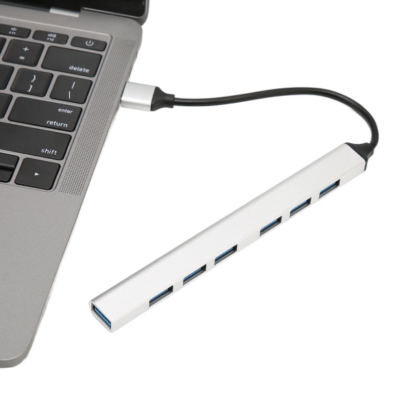 USB 3.0 Hub 7 portar 5 Gbps Snabb överföring Aluminiumlegering Multipurpose USB Splitter för PC Desktop Laptop