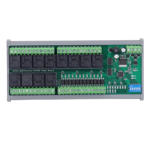 RS485 relämodul 12-kanals RTU PCB-kort med DIN-skena industriella styrkomponenter 24V