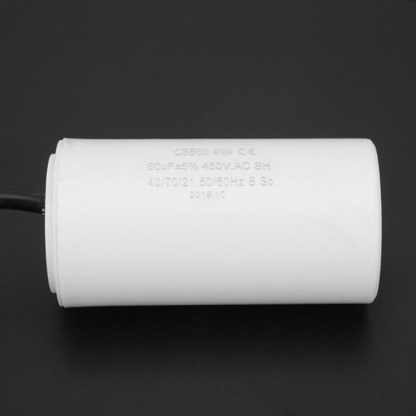 CBB60 miljövänlig motordriftkondensator 450V 60uf ESR 0.2 för elektrisk hushållsapparat