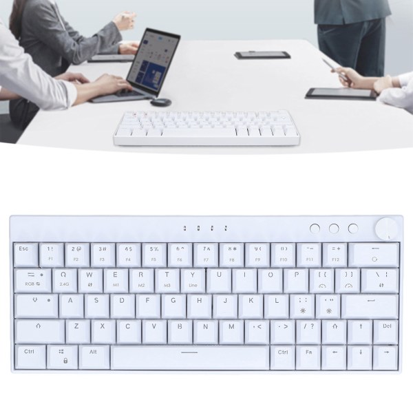 Mekaniskt tangentbord 64 Key Plus RGB 3 Mode Knopp Design Ergonomisk layout 4 Switch Valfritt vitt tangentbord för IOS Brown Switch