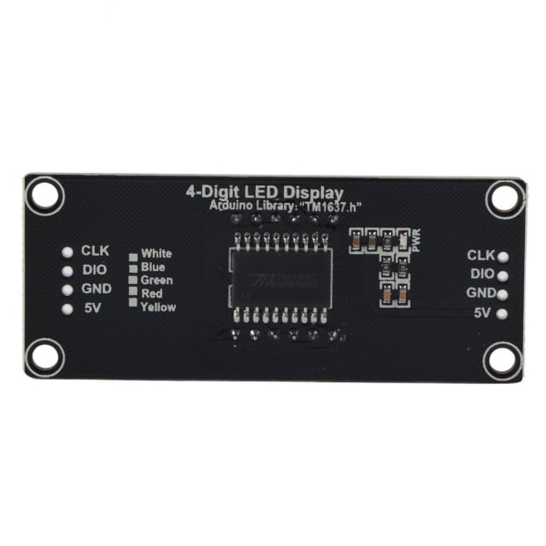 LED Display Tube Module 4-siffrig 7-segment vit displayfärg Passar för Arduino-bruk Library TM1637.h