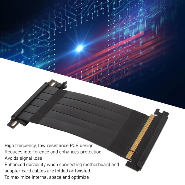 PCIE 4.0 X16 Riser-kabel Höghastighets flexibel dubbelsidig 180 graders GPU-förlängningskabel för RTX 4090 för RX 7900 XT Svart 40 cm / 15,7 tum