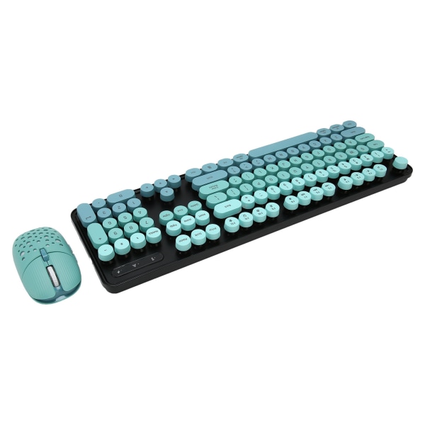Trådlöst tangentbord och mus Combo 2.4G trådlöst läge Enkelt att använda Retro Punk-tangentbord med 3 DPI justerbar spelmus blandad färg Blå