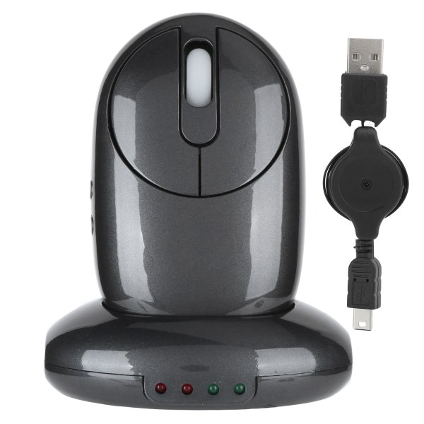 Trådlös mus med laddningsbas 4 portar USB hubb 5 nycklar Optisk spelmus 2,4 GHz MG-012
