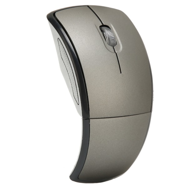 Vikbar trådlös mus Bärbar Kompakt 2.4G trådlös hopfällbar mus 1600 dpi Matt Office Gaming Mouse Grå