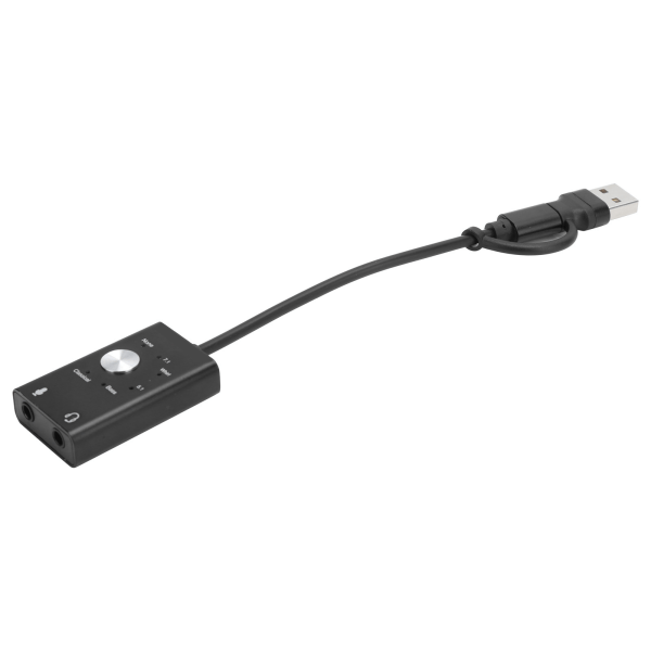 TypeC till ljudljudkort 7.1-kanals bärbar dator extern 2 i 1 ljudkort USB ljudadapter