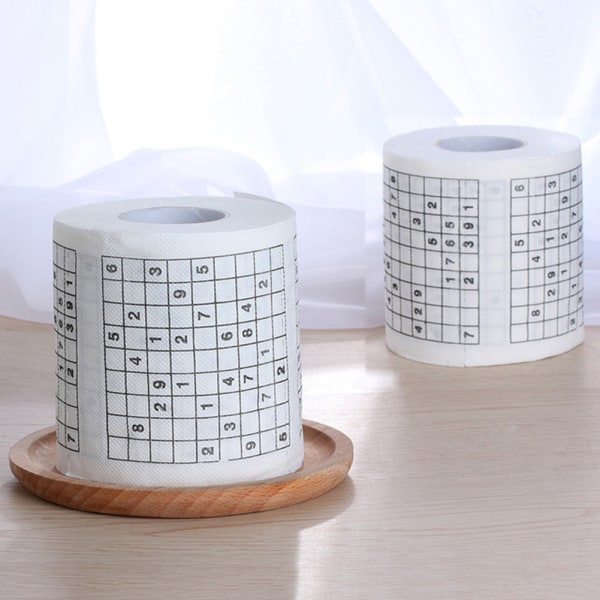 Trämassa Material Nyhet roligt nummer Sudoku printed bad Roligt toalettpapper