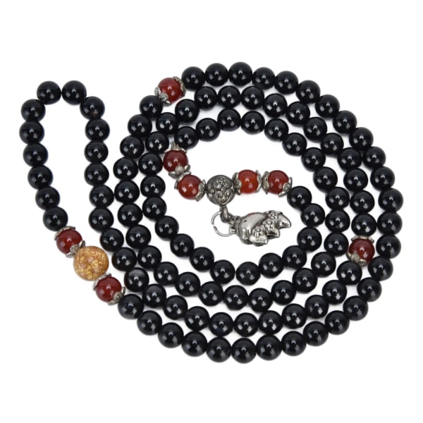 Pärlarmband Lycka till Naturliga Obsidian Armband för Kvinnor Män Hälsa Rikedom Pengar Feng Shui Smycken