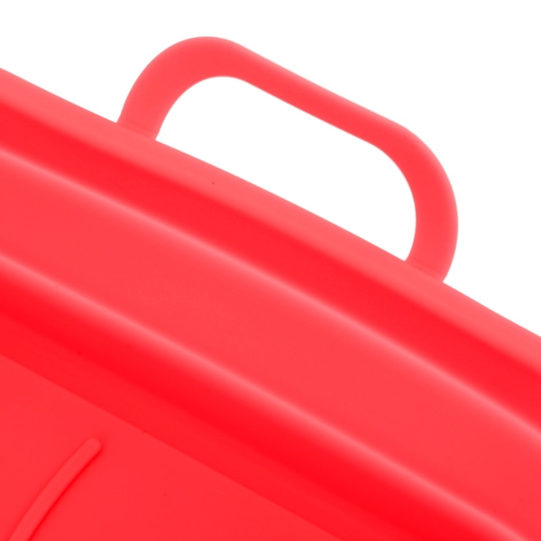 20,5 cm Fritösliners Fyrkantiga hopfällbara Diskmaskin Säker Silikon Fritös Korg För Ersättning Kök Röd