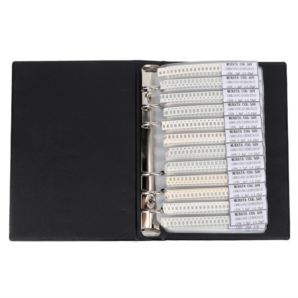 Black Plastic 1206 80 Value Kondensatorer Kit Provbok Organizer Elektronkomponenter