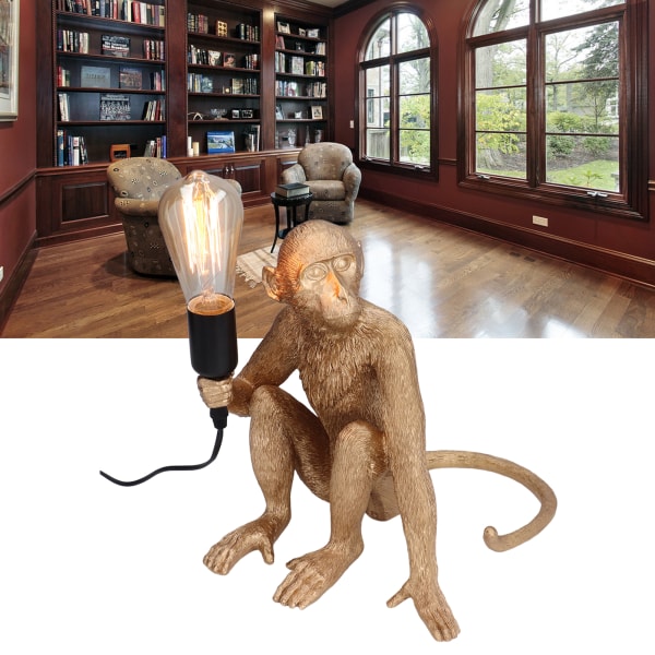 Monkey Lights Vivid Lätt utbytbar Praktisk Praktisk Attraktiv dekorativ lampa för biblioteksspänning 110-220VEU-kontakt