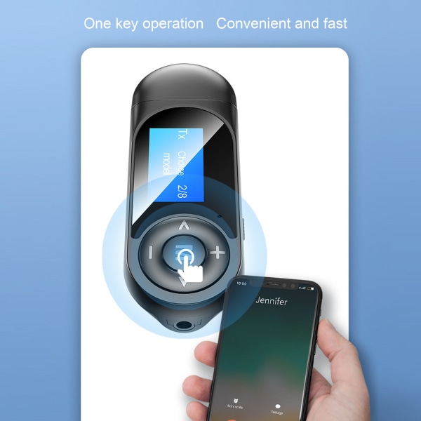 2 i 1 Bluetooth adapter Bluetooth 5.0 Audio Receiver-sändare med handsfree-funktion