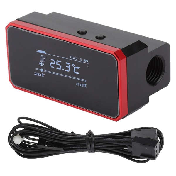 Intelligent vattentemperaturskydd Multi Mode OLED Display Monitoring Termometer (röd)