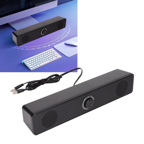 E 350TS Datorhögtalare 3,5 mm ingång USB -driven trådbunden dator Soundbar med volymkontroll för stationär PC Bärbar surfplatta