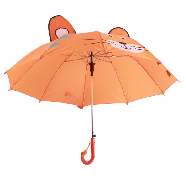 Barnparaply Härligt tecknat djur Enkelt att använda Lättvikts paraply för flickor för regn klar dagOrange