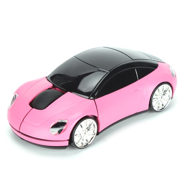 Bärbar datormus Smart bilformad bärbar 2,4G sladdlös mus med USB mottagare för kontorets bärbar dator surfplatta (rosa)
