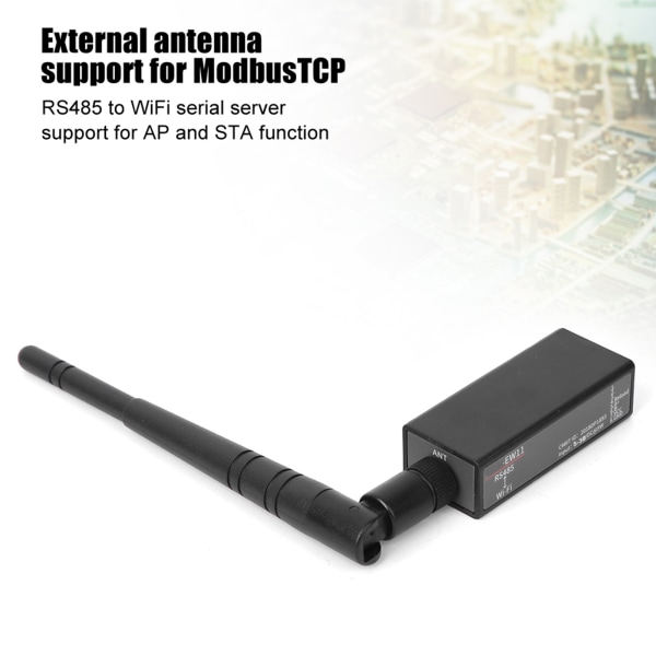RS485 till WiFi Serial Server Extern Antenn Trådlös kommunikationsmodul RJ45-gränssnitt