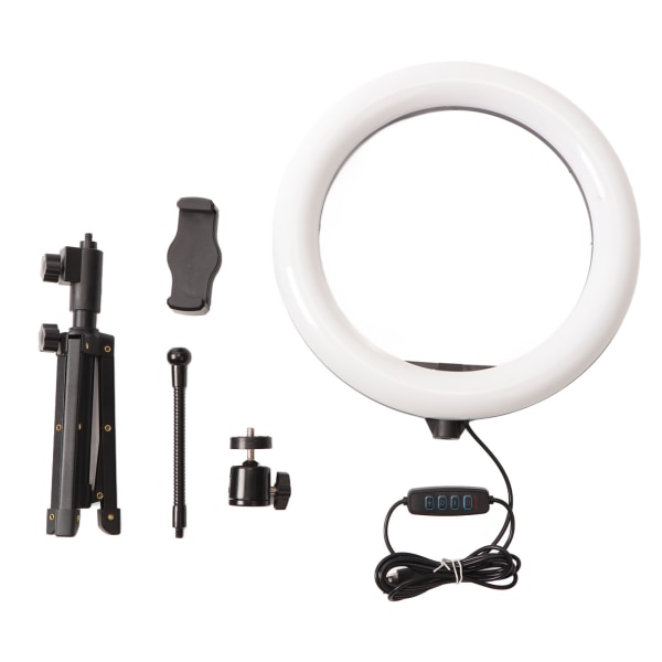 Selfie Ring Light 10 tums stativ Stativ Desktop Circle Light Stand för Live Streaming Makeup Photography