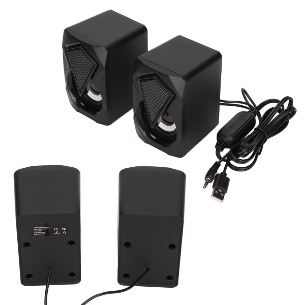 X2 Desktop-högtalare USB -drivna bärbara trådbundna PC-högtalare med andningsljus för hemmakontoret