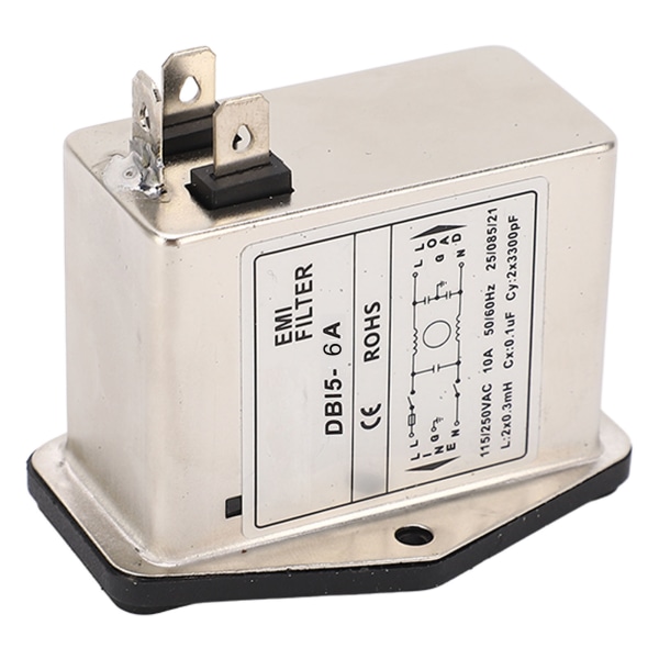 EMI Power Enfas IEC Socket Panel Power Brusdämpare för medicinsk utrustning AC115 250V