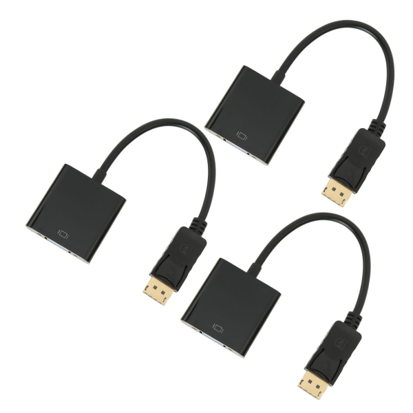 3st DP till VGA-adapter 1920x1080 FHD 60Hz guldpläterad kompakt design DisplayPort till VGA-adapter för bärbar dator